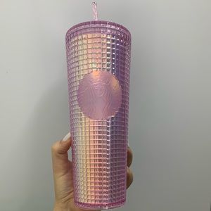 Starbucks 2020 holiday pink disco grid tumbler